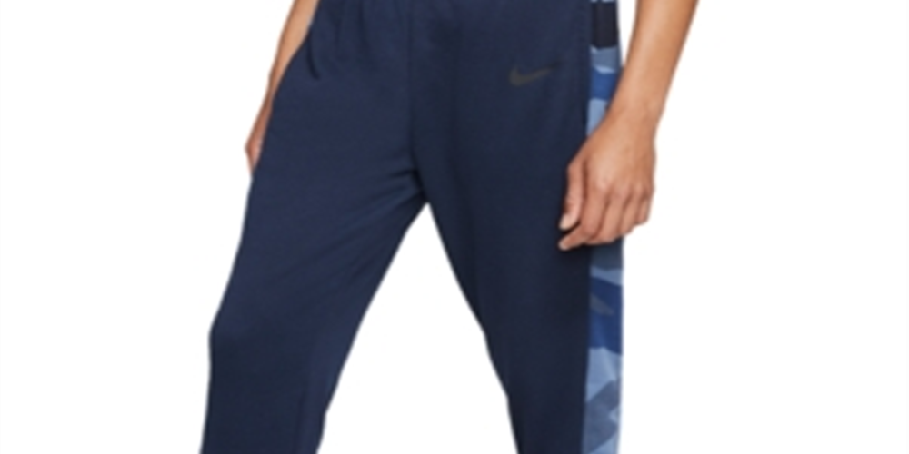 Calça Nike Dri Fit Camo Trim Fleece Tapered Masculina Azul Tamanho P