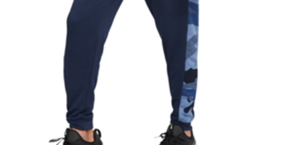 Calça Nike Dri Fit Camo Trim Fleece Tapered Masculina Azul Tamanho P