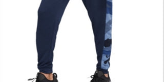 Calça Nike Dri Fit Camo Trim Fleece Tapered Masculina Azul Tamanho P