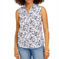 Camisa feminina sem mangas com estampa Toile Charter Club, preta, tamanho 4