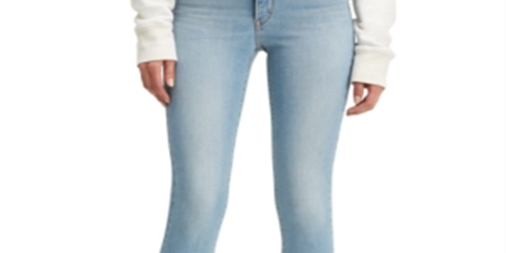 Calça jeans skinny Levi's feminina com fecho no tornozelo, azul, tamanho 32