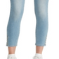 Calça jeans skinny Levi's feminina com fecho no tornozelo, azul, tamanho 32