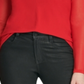 Top DKNY Feminino com Manga Transparente e Decote em V Vermelho Tamanho XS