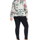 Top feminino City Chic Trendy Plus English Garden, branco, tamanho GG