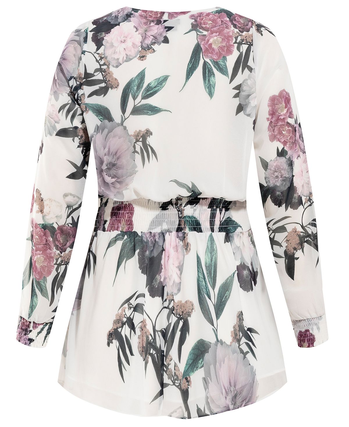 Top feminino City Chic Trendy Plus English Garden, branco, tamanho GG