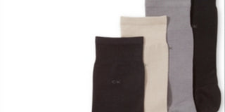 Meias sociais Calvin Klein masculinas de malha lisa, pretas, tamanho único