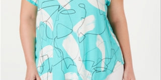 Camiseta feminina estampada Alfani Plus Knit Verde Tamanho 0X