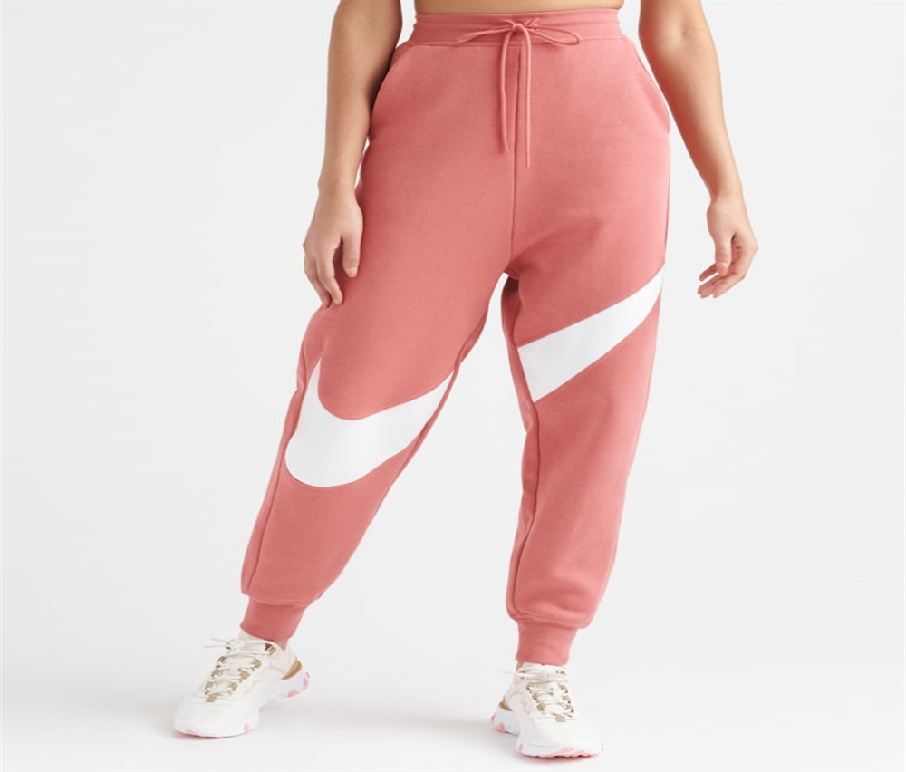 Calça de moletom Nike Swoosh Pant BB Fleece feminina rosa tamanho GG