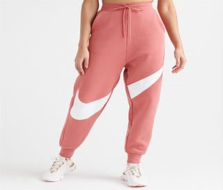 Calça de moletom Nike Swoosh Pant BB Fleece feminina rosa tamanho GG