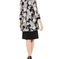 Vestido feminino R&amp;M Richards com colar e jaqueta com estampa bufante, preto, tamanho 4, pequeno