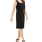 Vestido feminino R&amp;M Richards com colar e jaqueta com estampa bufante, preto, tamanho 4, pequeno