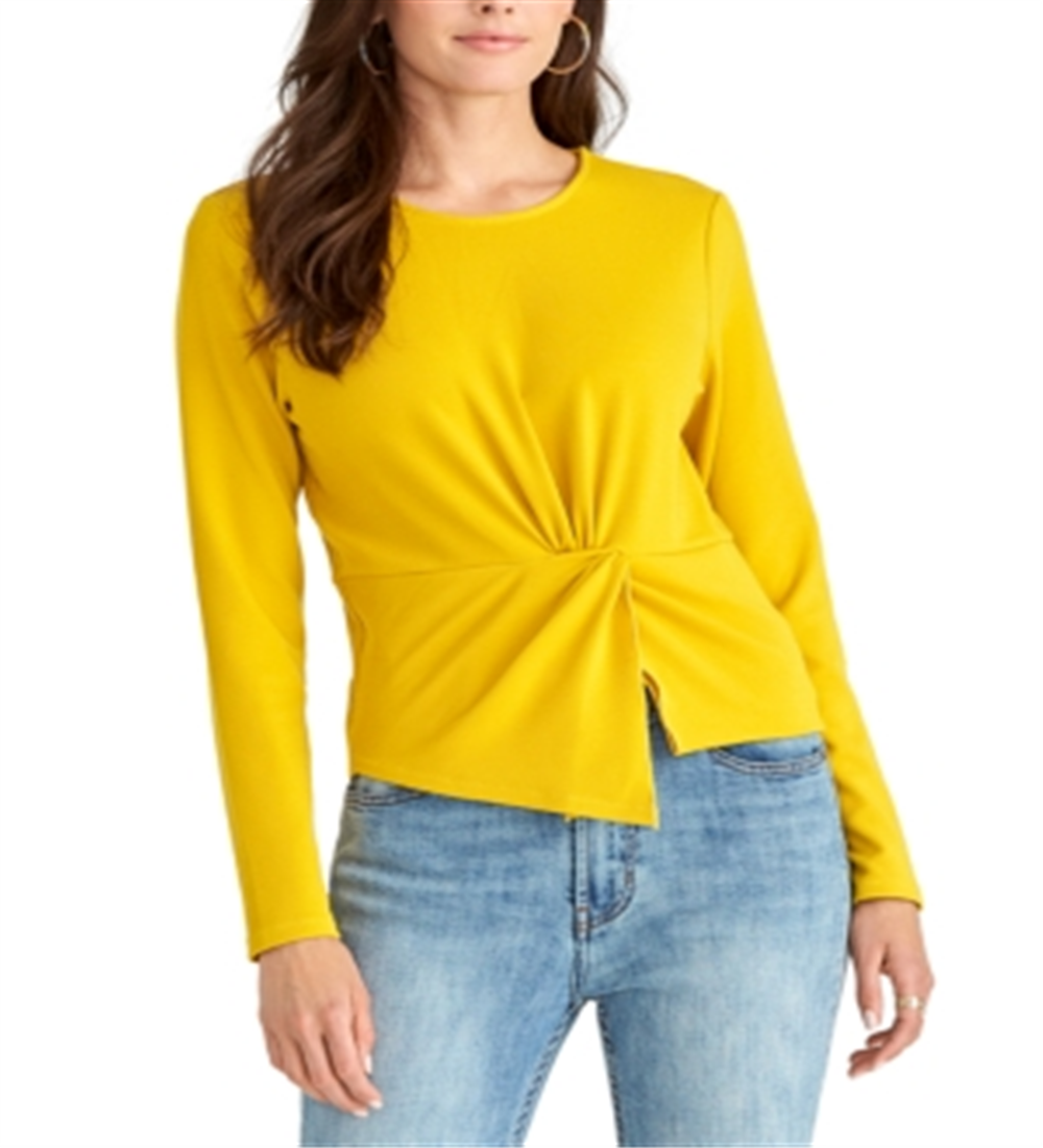 Rachel Roy Val Knot Front Top Feminino - Amarelo Tamanho M