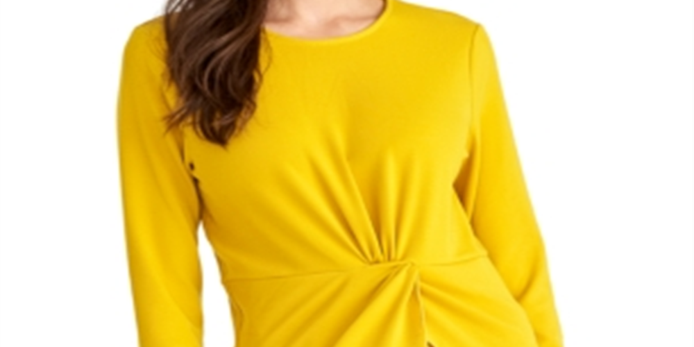 Rachel Roy Val Knot Front Top Feminino - Amarelo Tamanho M