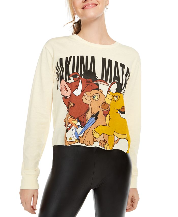 Camiseta de manga comprida gráfica do Rei Leão da Disney Junior, tamanho médio, amarela