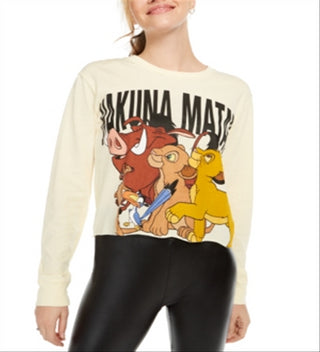 Camiseta de manga comprida gráfica do Rei Leão da Disney Junior, tamanho médio, amarela