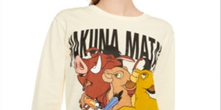 Camiseta de manga comprida gráfica do Rei Leão da Disney Junior, tamanho médio, amarela