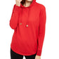 Michael Kors Moletom com capuz feminino ombro caído vermelho tamanho pequeno pequeno