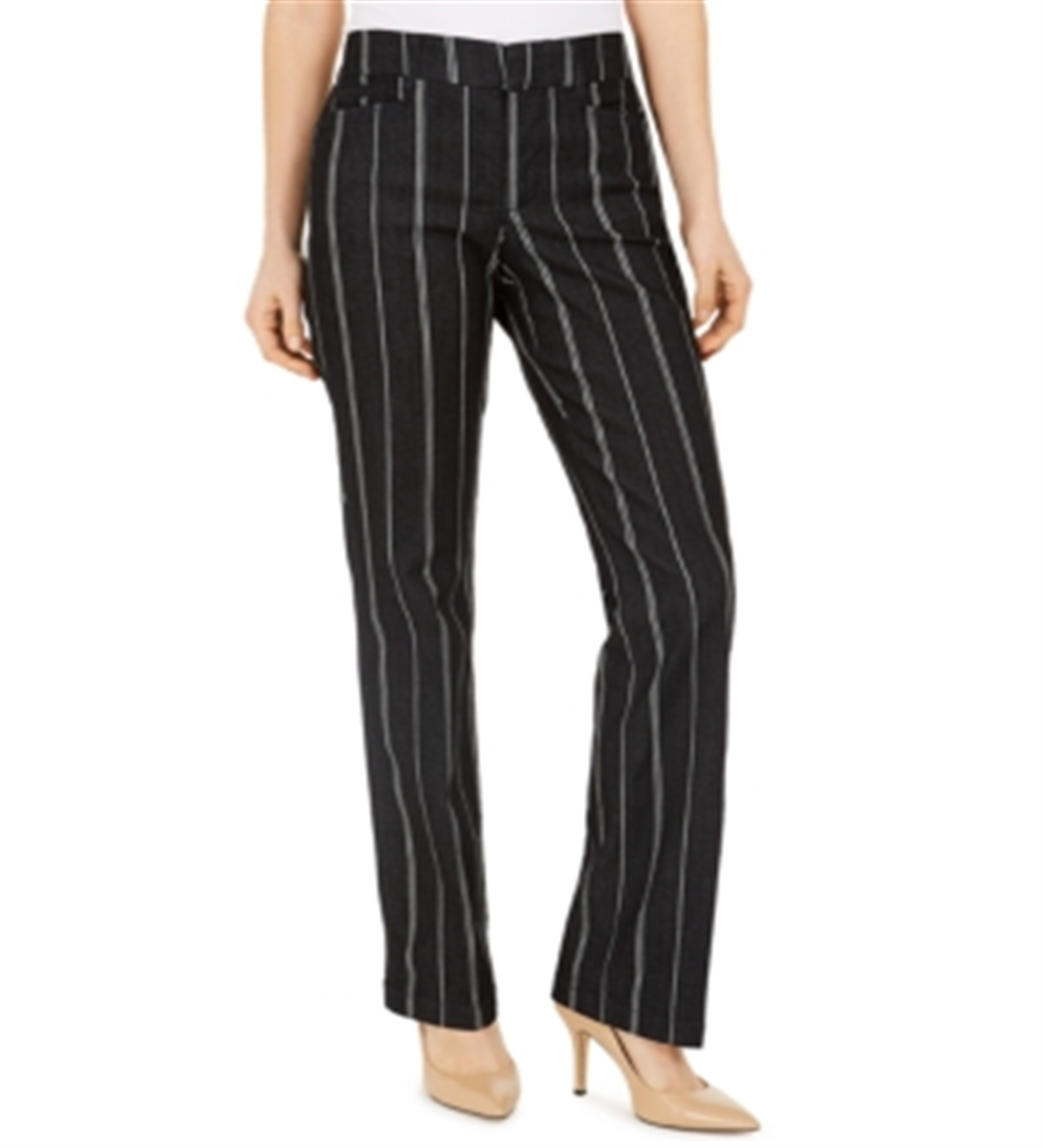 Calça jeans feminina Charter Club com listras pretas, tamanho 18