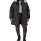 Casaco acolchoado com capuz e acabamento em pele sintética Maralyn &amp; Me feminino júnior plus size, preto, tamanho 1X