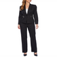 Le Suit Feminino Listrado com Bolso e Zíper Preto Tamanho 12
