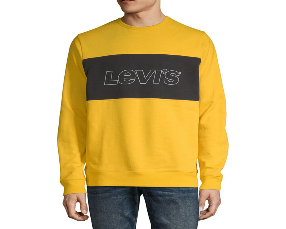 Moletom Levi's Masculino Manga Longa Fleece Grande Amarelo Tamanho Grande