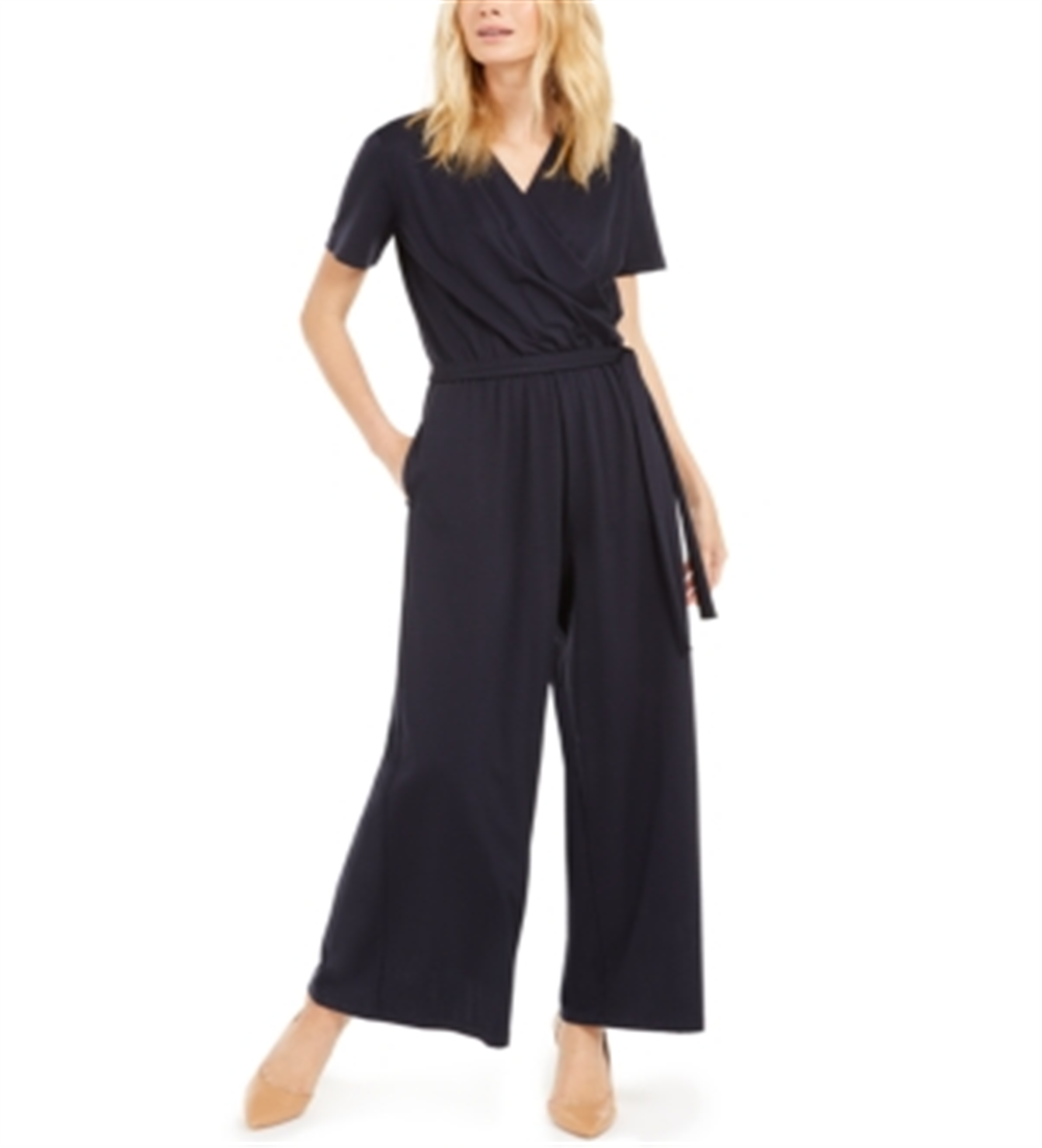 Macacão feminino Weekend Max Mara Panfilo de perna larga, azul, tamanho GG