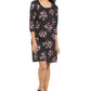 Vestido feminino Karen Scott com estampa floral, preto, tamanho P