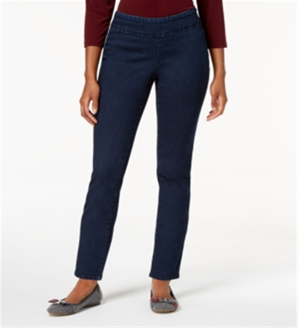 Calça jeans feminina Charter Club Petite Pull-on Slim Leg Azul Tamanho 12 P