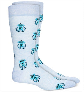 Meias masculinas Bar III Robot, tamanho azul regular