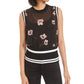Blusa feminina Bar III semitransparente com estampa floral, preta, tamanho grande