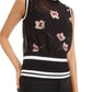 Blusa feminina Bar III semitransparente com estampa floral, preta, tamanho grande