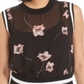 Blusa feminina Bar III semitransparente com estampa floral, preta, tamanho grande