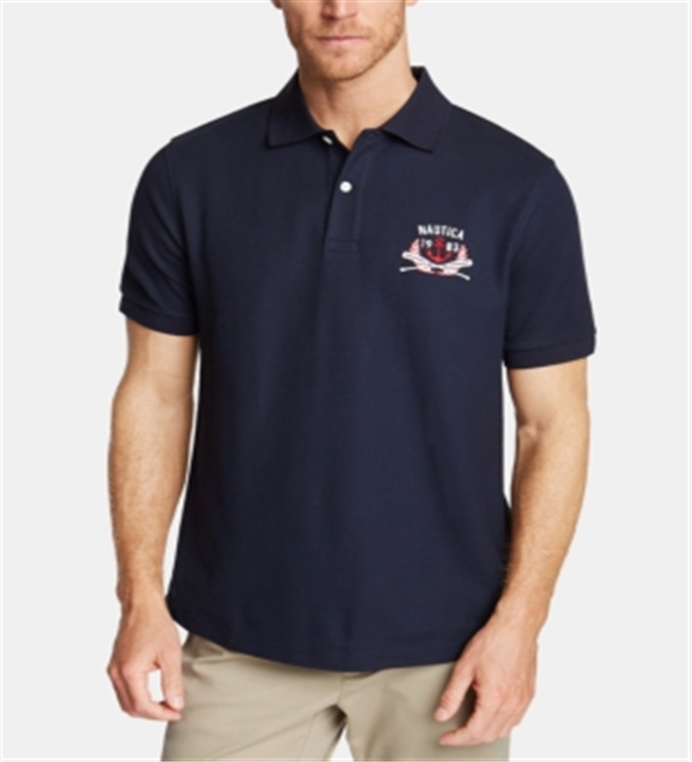Polo Nautica Classic-Fit Masculino com Logotipo Bordado Azul Tamanho M