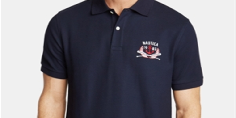 Polo Nautica Classic-Fit Masculino com Logotipo Bordado Azul Tamanho M