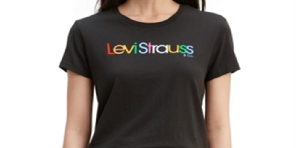 Camiseta Levi's Feminina Perfect Rounded Logo Ogo Meteorite Cotton Logo Preta Tamanho G