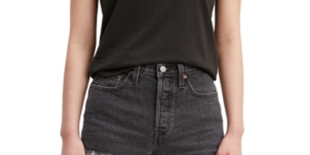 Camiseta Levi's Feminina Perfect Rounded Logo Ogo Meteorite Cotton Logo Preta Tamanho G