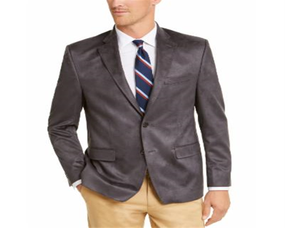 Ralph Lauren Masculino Classic Fit Camurça Sintética Casaco Esportivo Cinza Tamanho 48