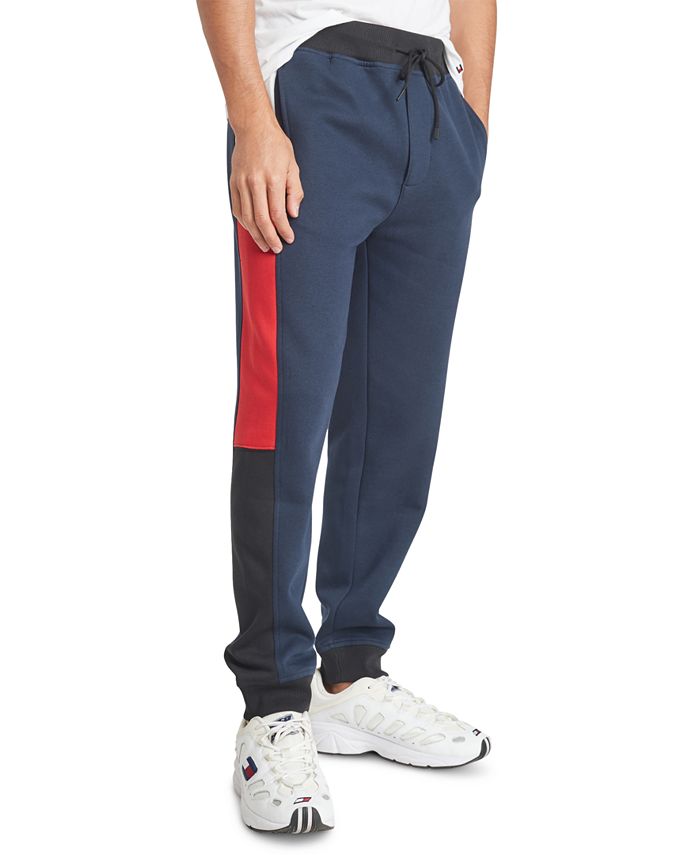 Calça de moletom Tommy Hilfiger Colorblocked Masculina Azul Escuro Tamanho XXL