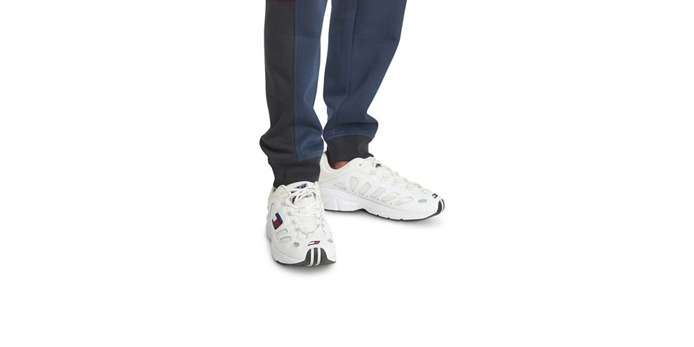 Calça de moletom Tommy Hilfiger Colorblocked Masculina Azul Escuro Tamanho XXL