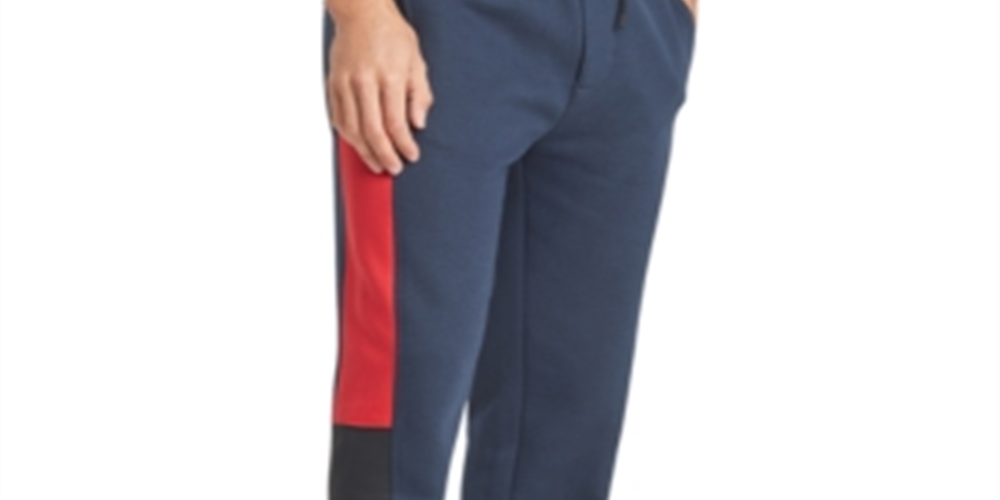 Calça de moletom Tommy Hilfiger Colorblocked Masculina Azul Escuro Tamanho XXL