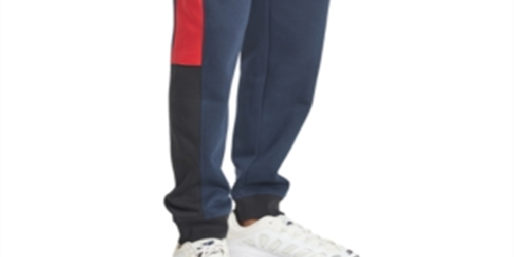 Calça de moletom Tommy Hilfiger Colorblocked Masculina Azul Escuro Tamanho XXL