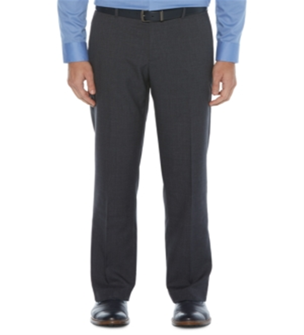 Calça social masculina Perry Ellis Modern Fit, sem passar roupa, elástica, xadrez, azul, tamanho 33x29