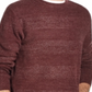 Suéter masculino listrado vintage à prova de intempéries com gola redonda, vermelho, tamanho médio
