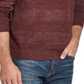 Suéter masculino listrado vintage à prova de intempéries com gola redonda, vermelho, tamanho médio