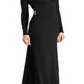 Vestido de malha broche feminino Lauren Ralph Lauren, preto, tamanho 18