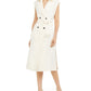 Vestido trench coat feminino Marella sem mangas com cinto, branco, tamanho 14