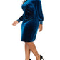 Vestido tubinho de veludo plus size Jessica Howard feminino, azul, tamanho 24W