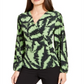 Blusa estampada com decote sobrepeliz Alfani feminina, verde, tamanho XX-G