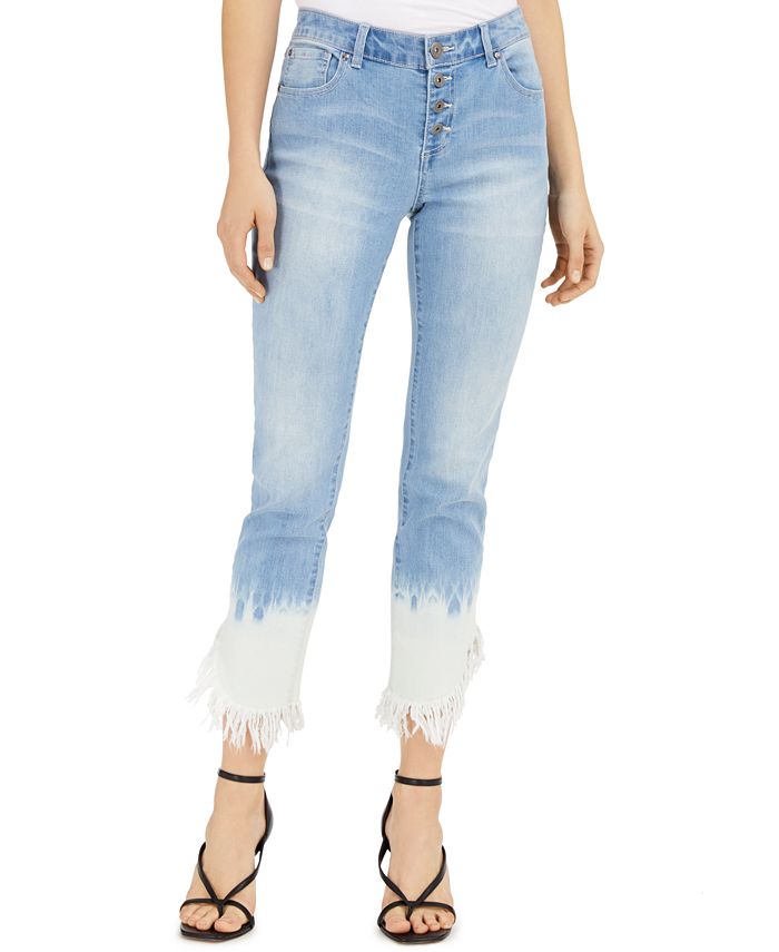Calça jeans mop com bainha angular e tingida da INC International Concepts, azul, tamanho 0