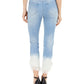 Calça jeans mop com bainha angular e tingida da INC International Concepts, azul, tamanho 0
